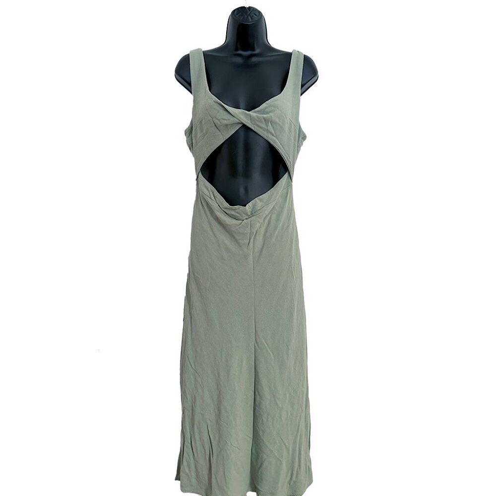 Blue Rain Twist Front MIDI Dress Size Large